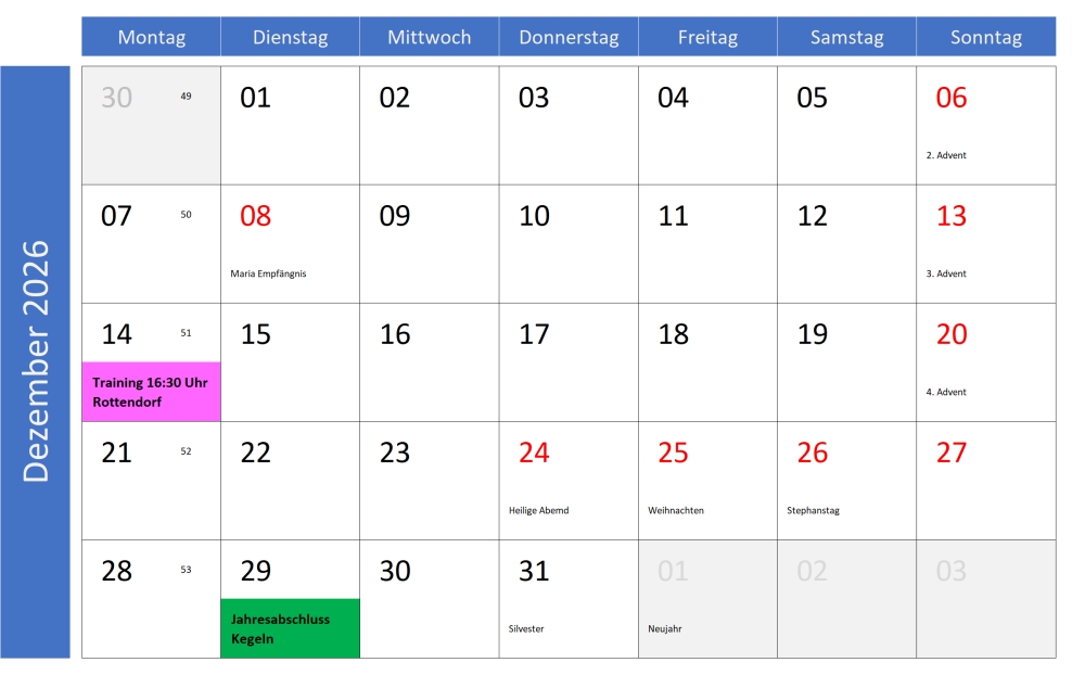 Termine Dezember