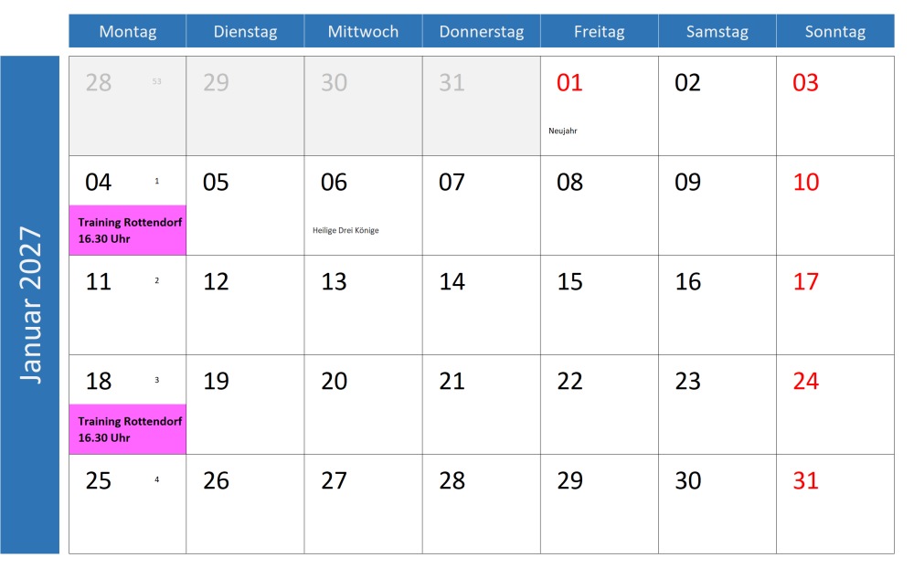 Termine Januar
